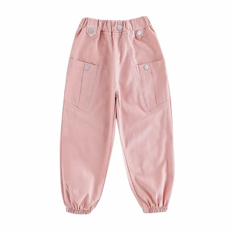 Брюки-карго для девочек-подростков модная спортивная одежда в Корейском стиле