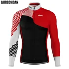 Красная дышащая велосипедная майка LairschDan 2021, Мужская велосипедная рубашка с длинным рукавом, футболка для горного велосипеда, забавная велосипедная одежда, топы