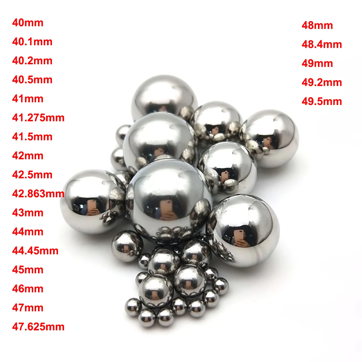 

1pcs 40/40.1/40.2/40.5/41/41.275/41.5/42/42.5/42.863-49.5mm High Precision Bearing Balls GCR15 Bearing Steel Smooth Solid Ball