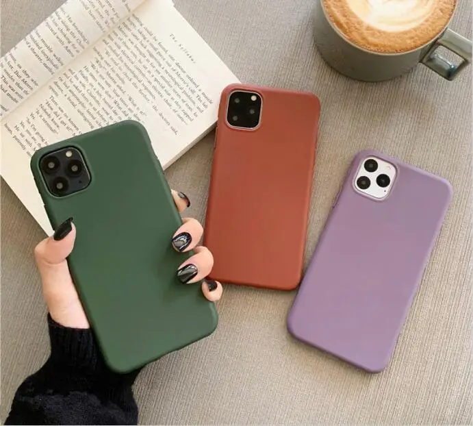 Чехол для телефона Iphone 11 Pro Max X Xr Xs 6s 7 8Plus простой мягкий силиконовый однотонный
