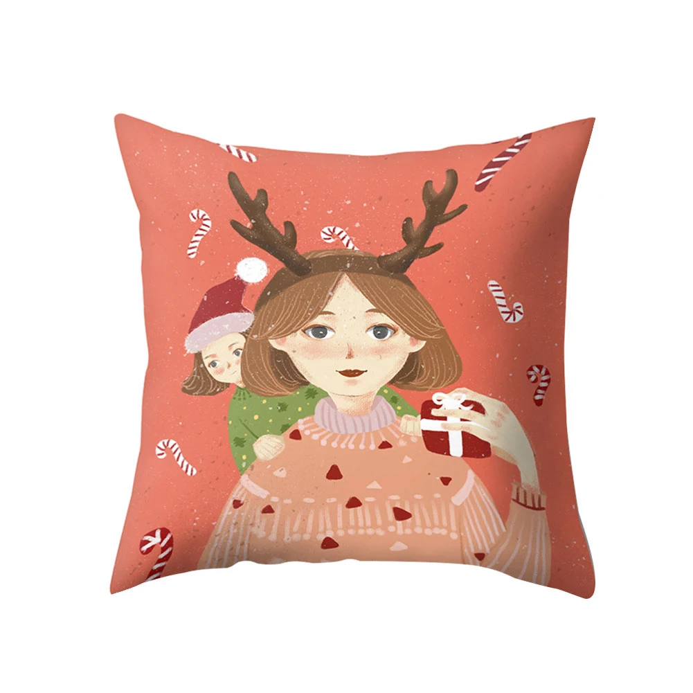 

Christmas Cartoon Figures Pillow Cushion Covers Pillowcase Cushions for Sofa Polyester Pillowcover