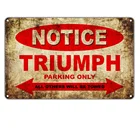 Мотоцикл Triumph с обратной связью, стоянка, только все остальные будут прицеплены, Декор, винтажный настенный плакат, табличка