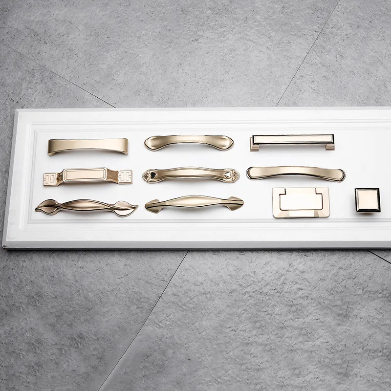 KK & FING европейские ручки шкафа из цинкового сплава цвета шампанского|Ручки шкафа|