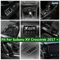 carbon fiber interior ac gear shift door handle bowl frame cover trim for subaru xv crosstrek 2017 2021 abs accessories