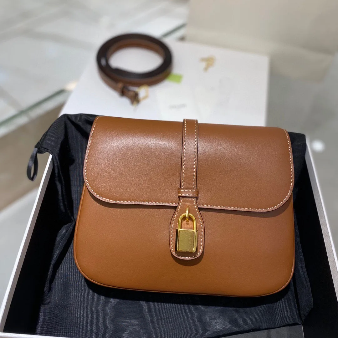 

2021Five Star Quality Store, Top Leather, Simple Lady Style, New Brown Messenger Bag, Hardware Lock, Exquisite Sewing Technology