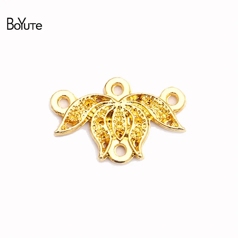 

BoYuTe (50 шт./лот) металлический сплав 14*22 мм коннектор lotus Подвески DIY ювелирные аксессуары ручной работы материалы