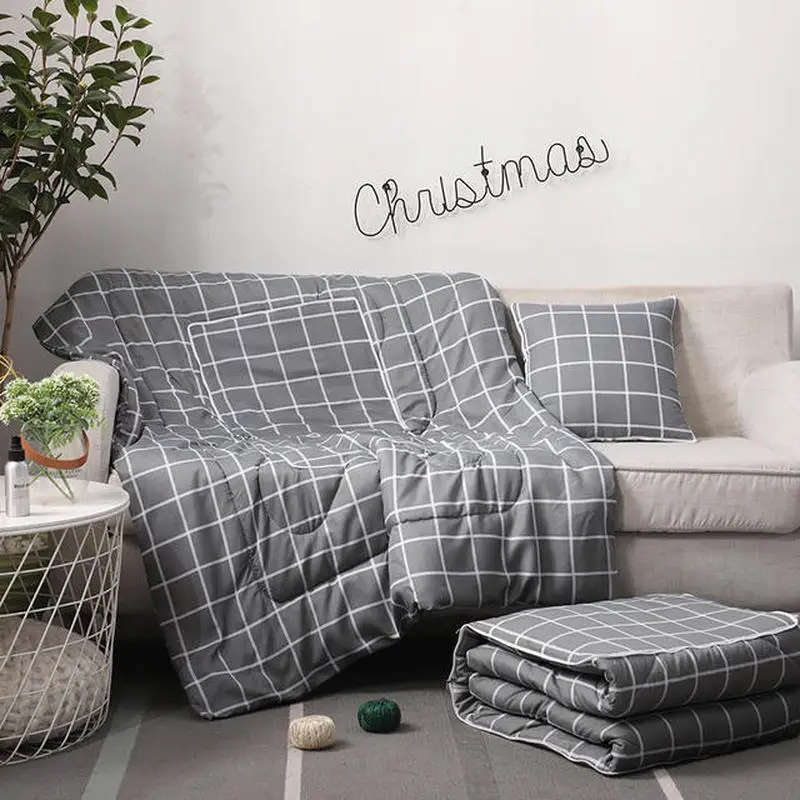 Кондиционер одеяло мягкое дышащее s подушка в клетку для стула 2 1 Одеяло Подушка
