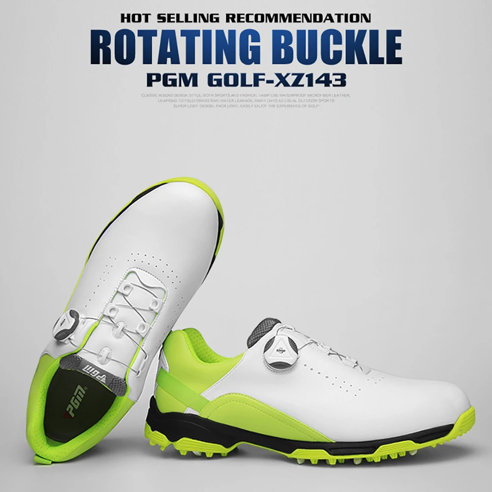 PGM XZ143 Men'S Golf Shoes Non-Slip Waterproof Breathable Fine Fiber Lining Rotating Shoelace Fashionable Golf Club Supplies