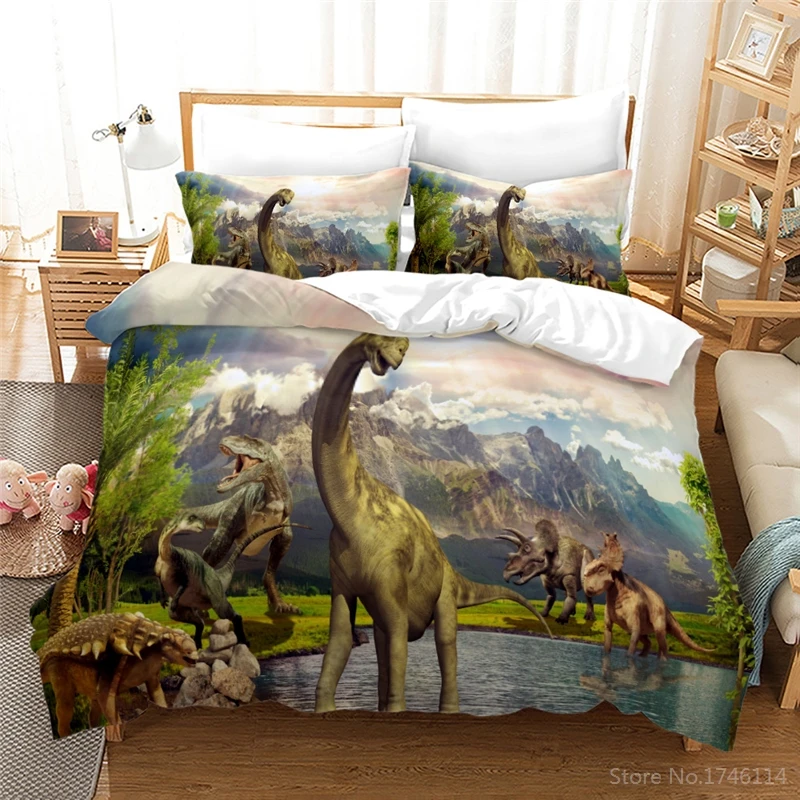 Комплект объемной детской одежды с пододеяльником в стиле Юрского периода