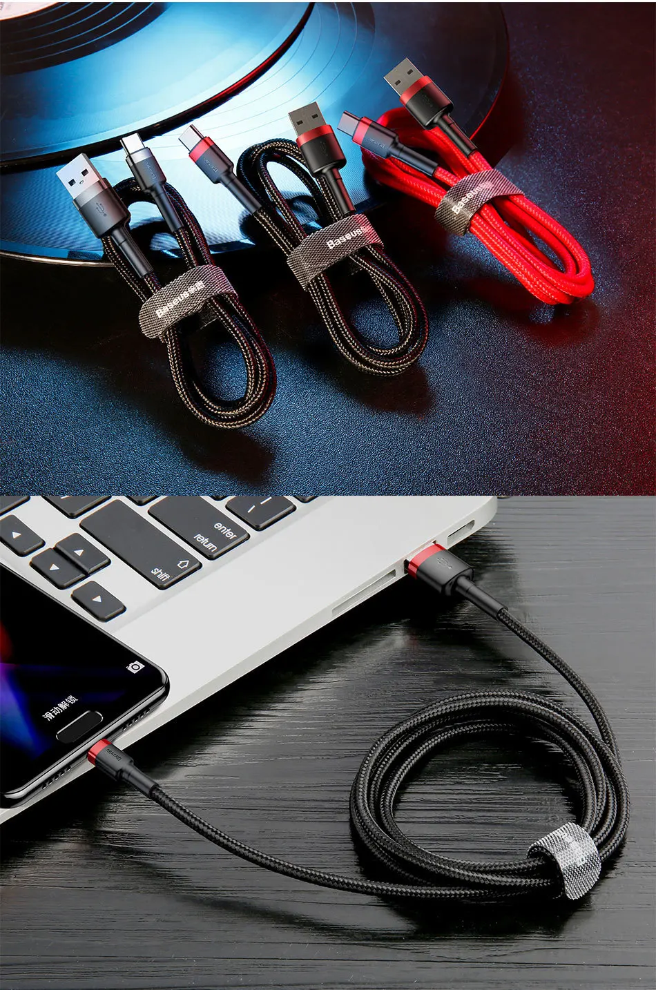 Baseus кабель usb type-C для xiaomi redmi k20 pro USB C кабель для мобильного телефона Быстрая зарядка кабель type-C для устройств usb type-C