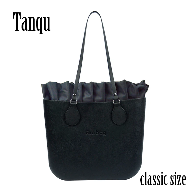 New AMbag Obag O Bag Style Waterproof Pure Color Classic Big EVA with Zip-Up Inner Long PU Leather Handles Women DIY Handbag