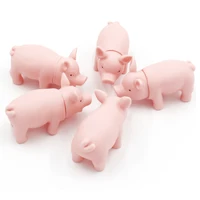 1pc chew squeaker squeaky play sound pig shriek simulate interactive simulation model pig dog cat rubber pig toy accessories