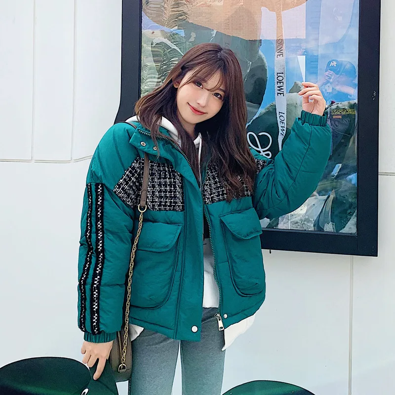 Большая сумка короткие женские зимние хлопковые теплые плотные куртки парка |