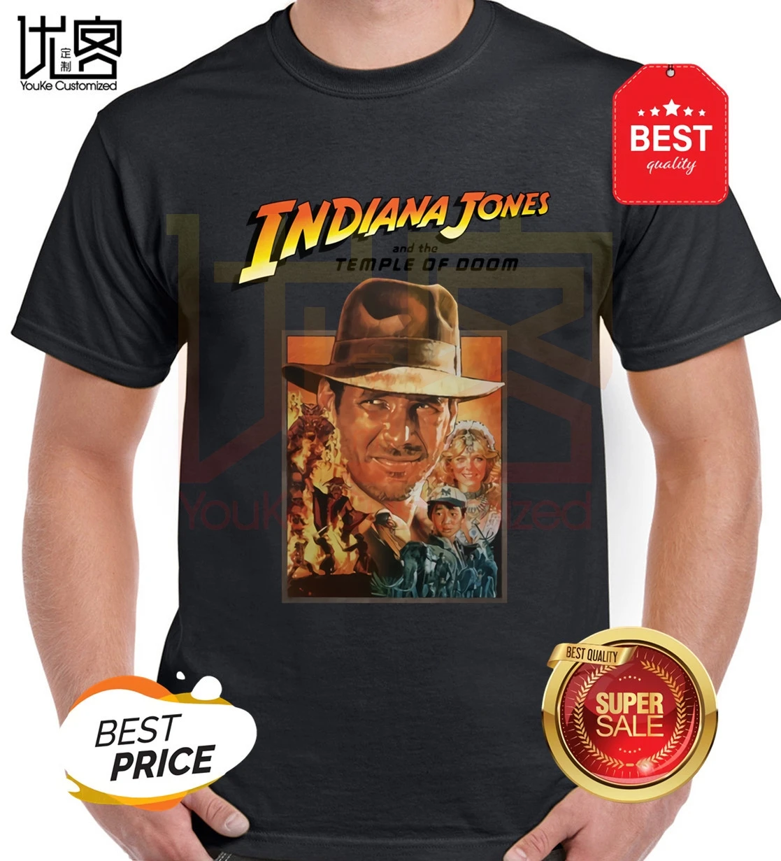 2020 Raiders of the Lost Ark movie t shirt men's women's 100% cotton short sleeves tops tee printed Crewneck casual t-shirt | Мужская