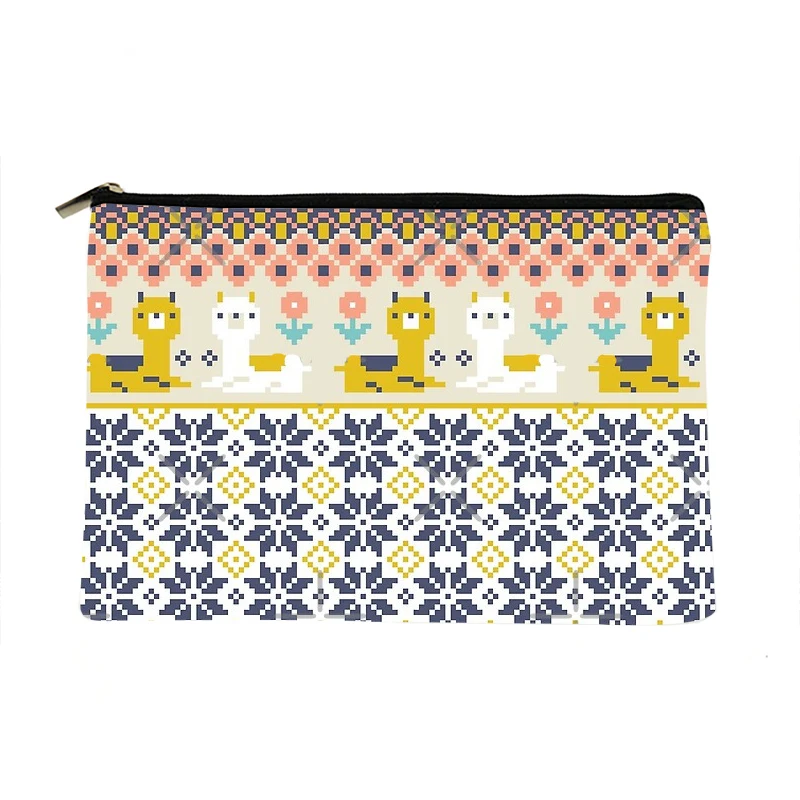 

Women Alpaca Sweater Printed Make up bag Fashion Women Cosmetics Organizer Bag for Travel Colorful Storage Bag for Lady Bag