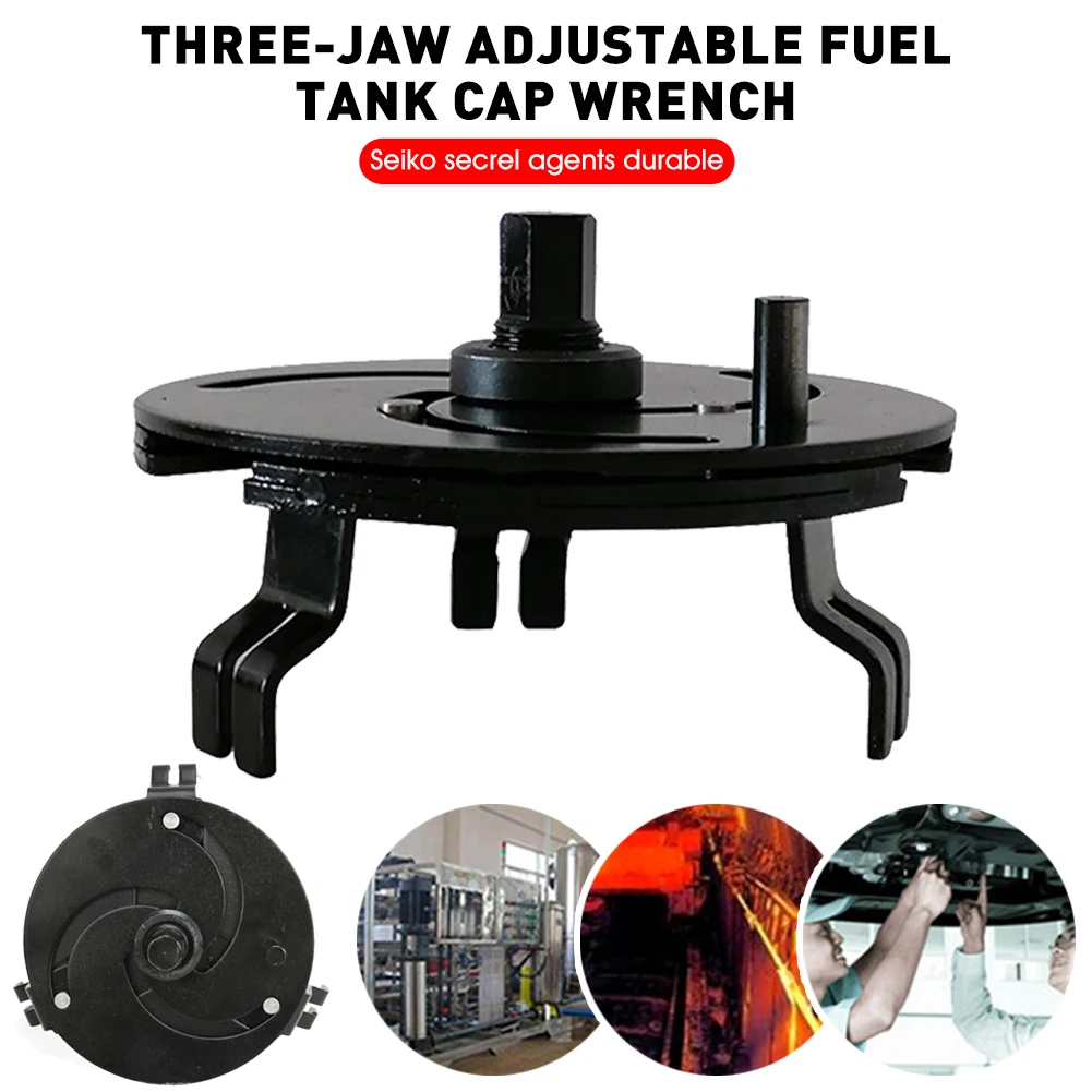 

Adjustable Fuel Tank Lid Wrench 3 Jaws Car Fuel Tank Cap Remover Tool Collar Removal Tool Accessories