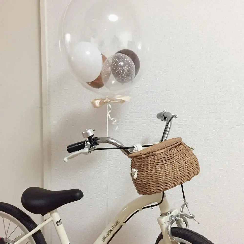 

NEW Vintage Bicycle Basket Handmade Bike Rattan Hanging Organizer Bag Wicker Straw Storage Backpack Nordic Girls Kids Room Decor