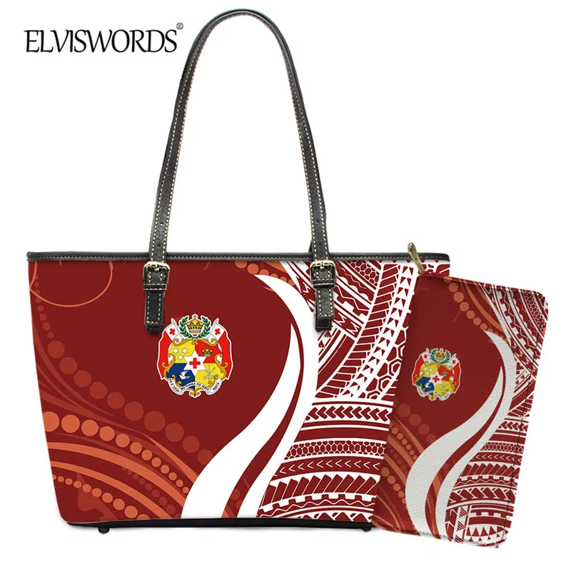

ELVISWORDS винтажная женская сумка через плечо с этническим дизайном Тонга и сумочка высокого качества из искусственной кожи для покупок