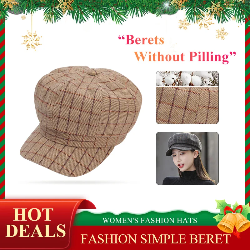 

Octagonal Hat Fashion Korean Style Thick Warm Vintage Bonnet Artist Painter Newsboy Hats Hats Clothing Accessories