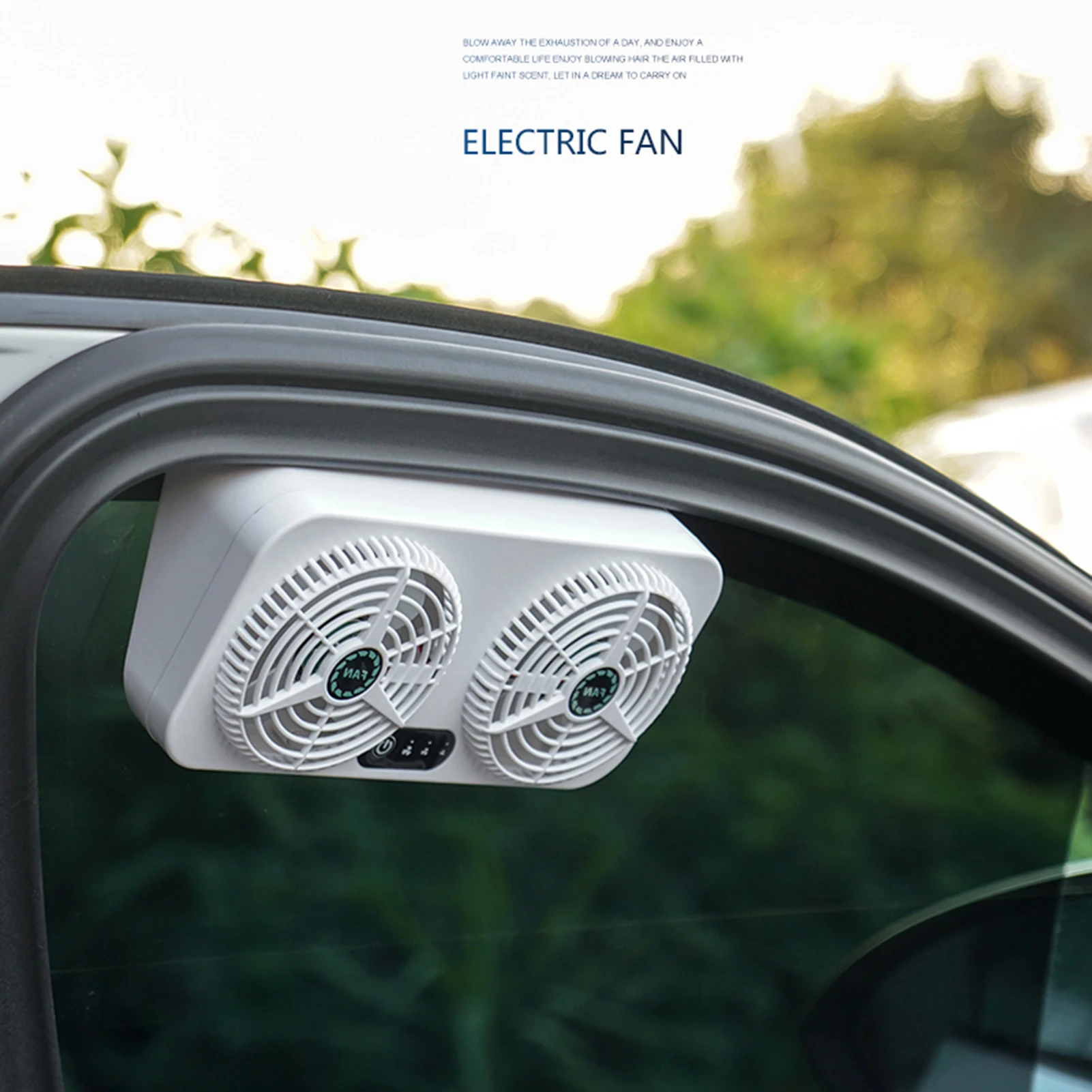 

2021 Newest Car Home Dual-use Fan White Car USB Charging Cooling Tool Car Air Circulation Smoke Exhaust Fan Car Fan