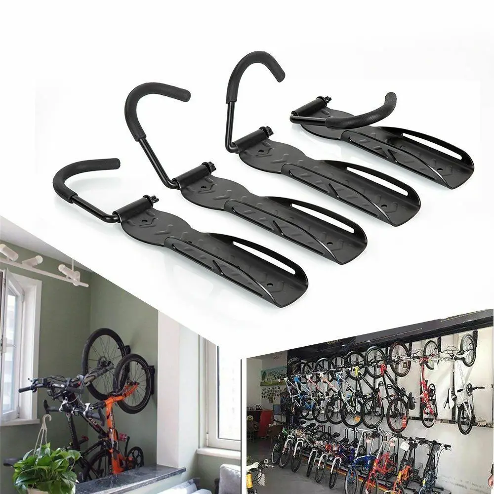 

Hot 4x Bike Rack Hook Storage Steel Mounted Wall Hanger Hanging Stand Bicycle Holder
