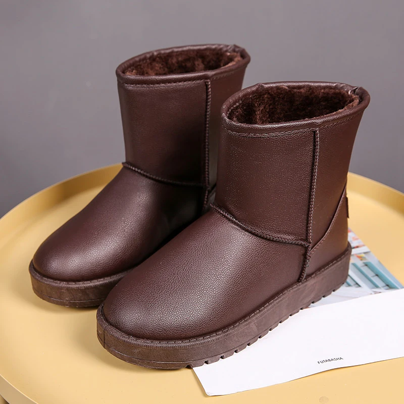 Женские ботинки зимние водонепроницаемые Нескользящие бархатные на толстой