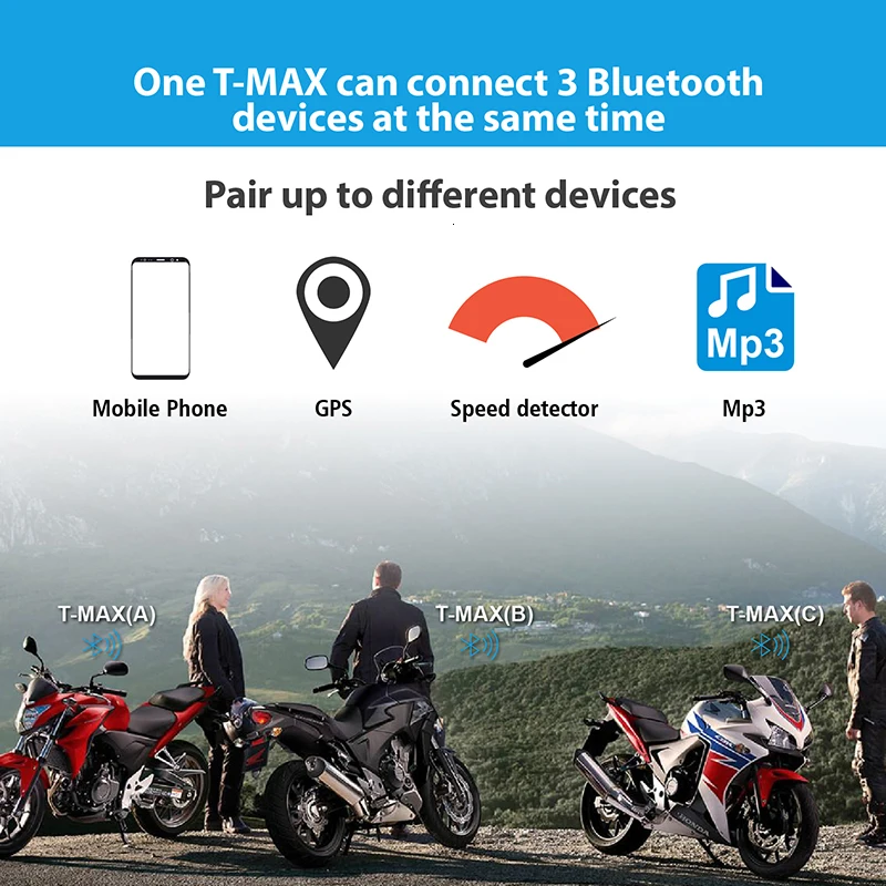2 шт FreedConn T-max мотоциклетный шлем Интерком 6 всадников Bluetooth гарнитура с fm-радио Moto Intercomunicador