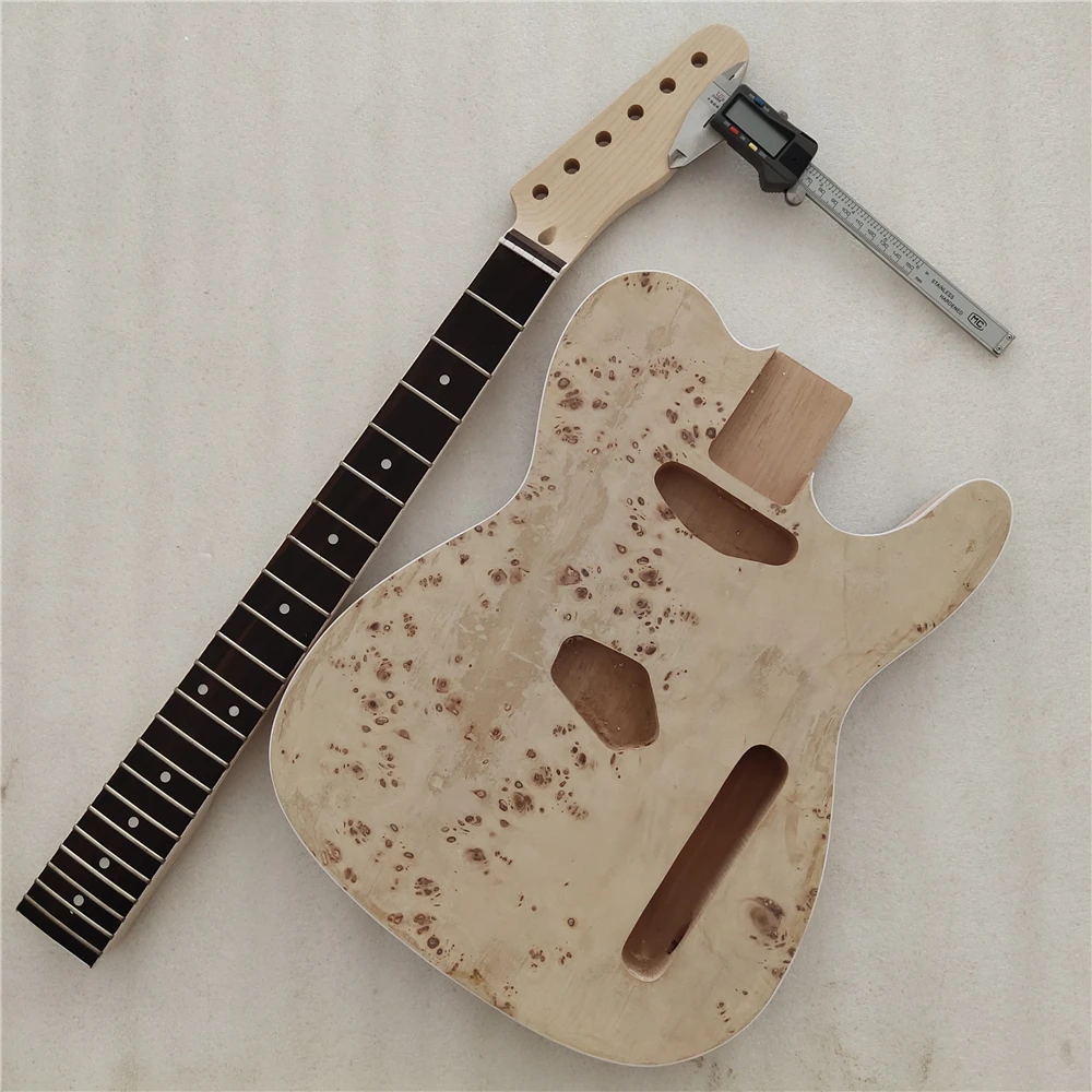 DIY 1 Set Unfinished Electric Guitar Neck and Body kit |
