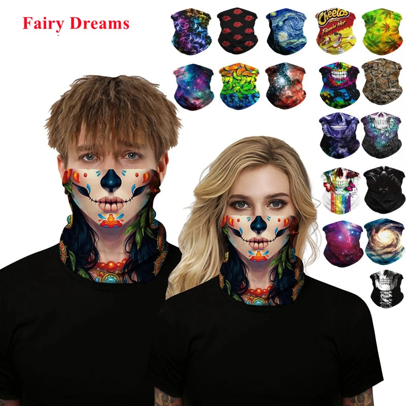 Велосипедная лицевая маска для мужчин и женщин на Хэллоуин унисекс 3D принт улицы