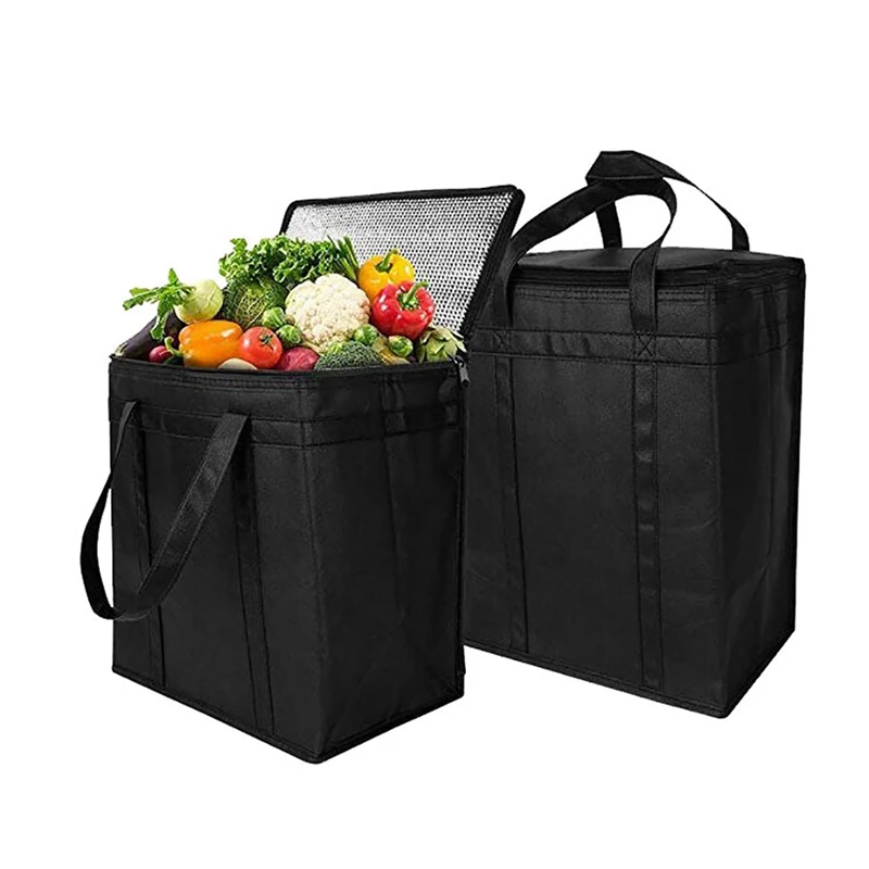 

3Pack Insulated Reusable Grocery Bag Food Delivery Bag with Dual Zipper & 2x Laundry Baskets Foldable Clothes Baskets