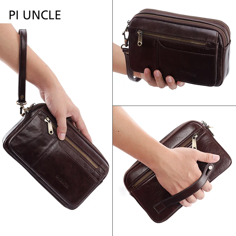 PI UNCLE 2019 новый мужской клатч из натуральной кожи ручная сумка Мужской Длинный