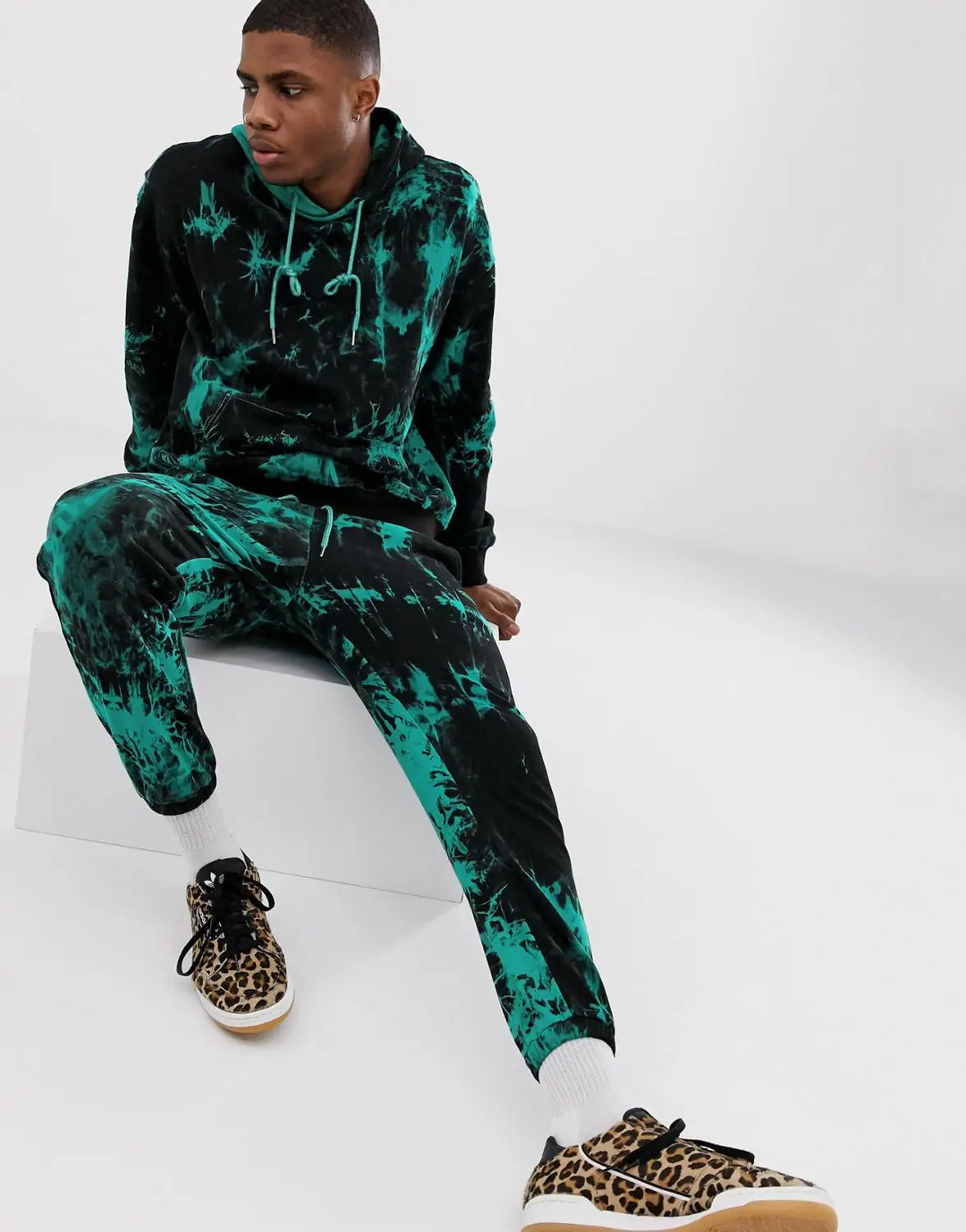 Мужской осенне-зимний 2019 повседневный костюм 3D с цифровым принтом капюшоном