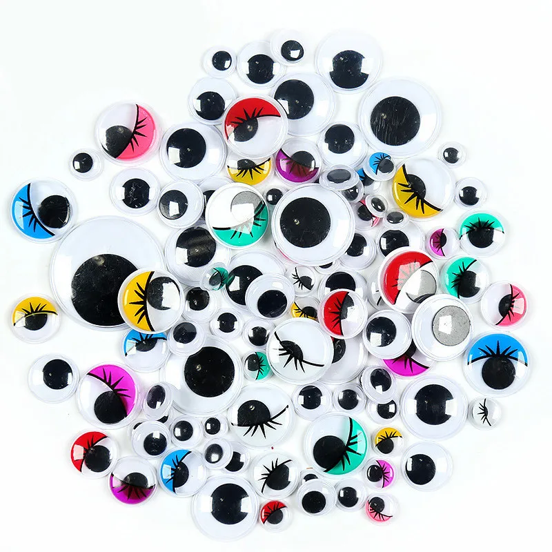 DIY Plush toy Self Adhesive Googly Wiggly Eyes 6/8/10/12/15mm Mixed for Toys Doll Accessory Eyeball Scrapbook Toy fo Kid | Игрушки и