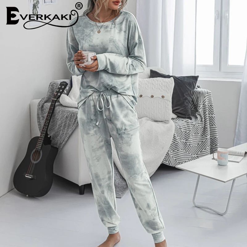 Женские спортивные костюмы из 2 предметов Everkaki летняя уличная одежда с