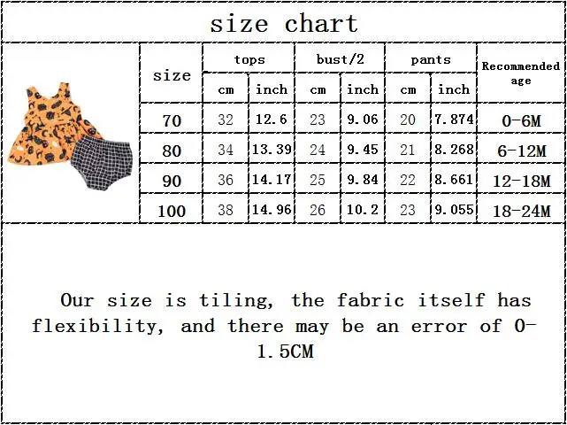 

2020 new arrive Halloween clothes sets kids baby girls sleeveless dresses+bottoms cartoon print plaid infant toddler 2pcs 0-24M