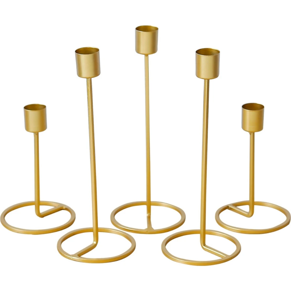 

10 pcs Metal Candle Holders Gold Candlestick Fashion Wedding Candle Stand Exquisite Candlestick Christmas Table Home Decor