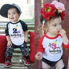 Новые детские Осенние футболки на день рождения для мальчиков и девочек футболка с длинными рукавами вечерние футболки для детей, размер От 1 до 9 лет