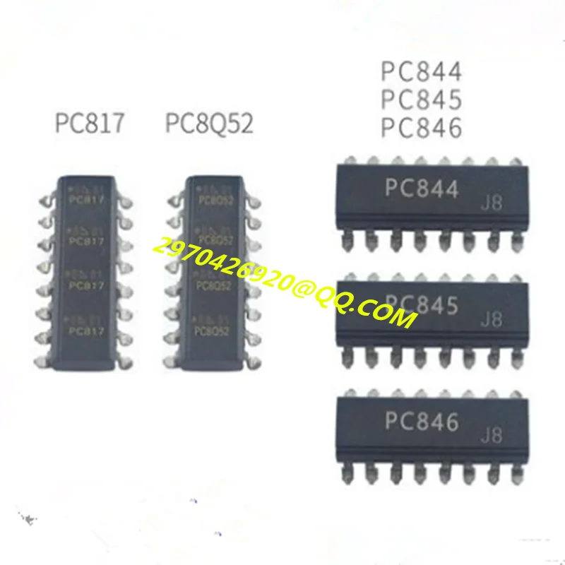 100% New Integrated Circuit 10PCS PC847 PC845 PC844 PC846 PC8Q52 PC817-4 LTV-847 LTV-844 LTV-846 LTV-845 DIP16/ Patch SOP16