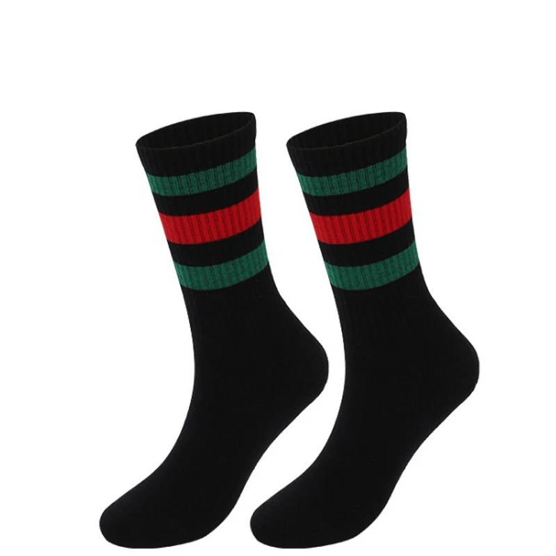 Классические полосатые носки для женщин длинные хлопковые до середины икры