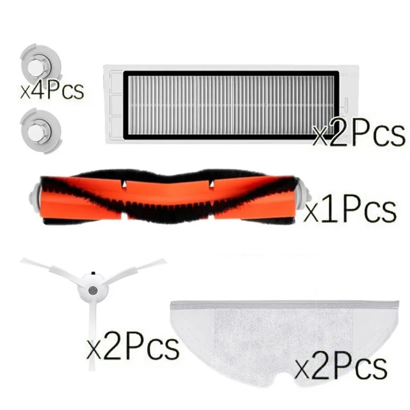 new arrival Mop Filter Side Roll Brush Mops Kit For Roborock Robot S50 S51 Xiaomi Vacuum Cleaner Detachable Design | Дом и сад