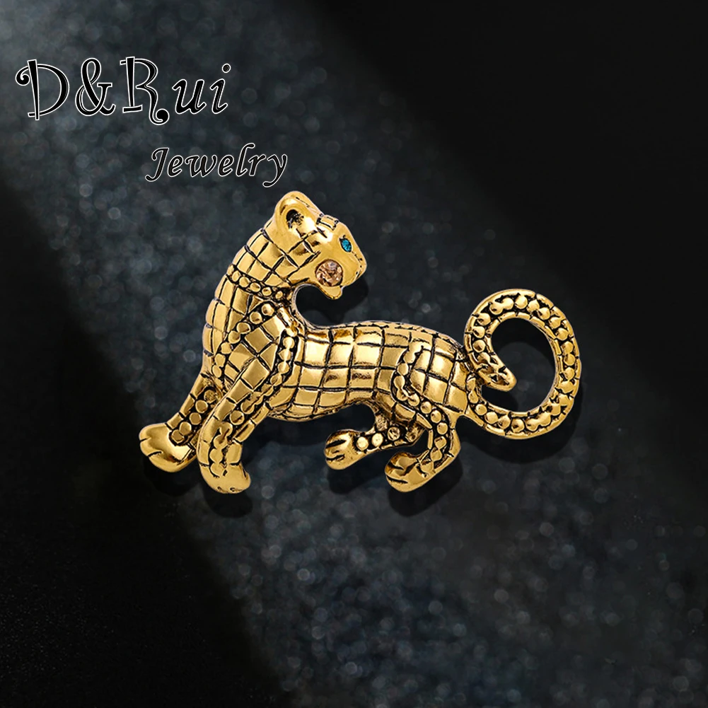 

Vintgae Leopard Brooches for Women Unisex Five Elements Brooch Cute Animal Tiger Party Brooch Pins 2022 Zodiac Alloy Gifts