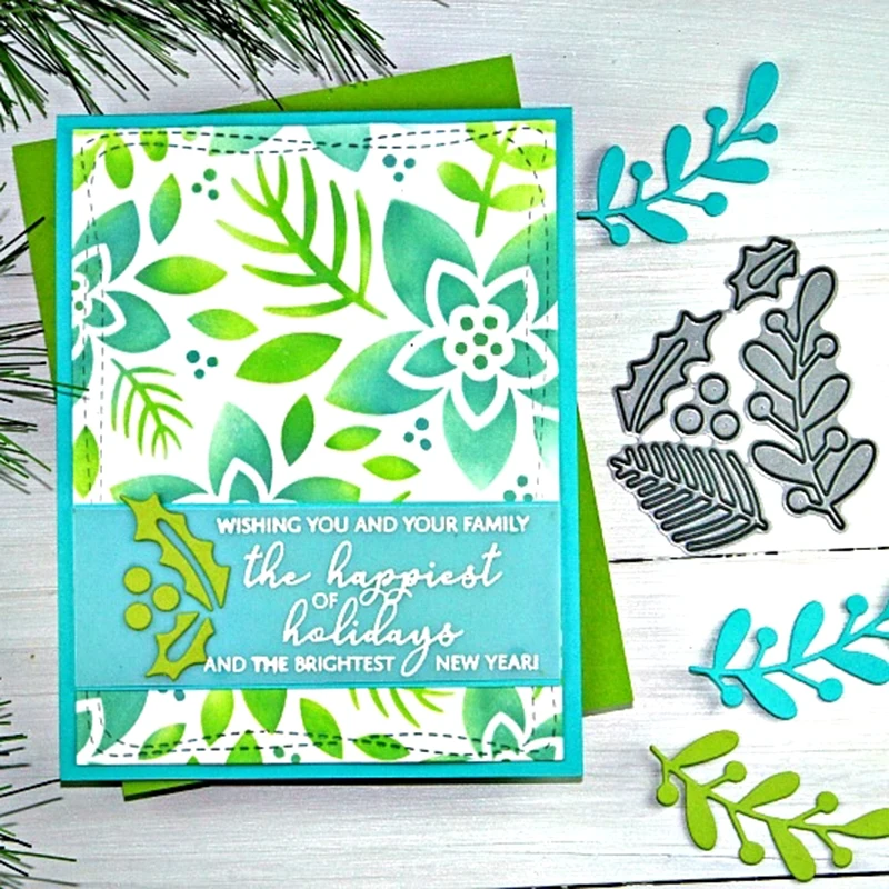 Набор мини-листочков для резки металла DIY Скрапбукинг Фотоальбом Декоративные