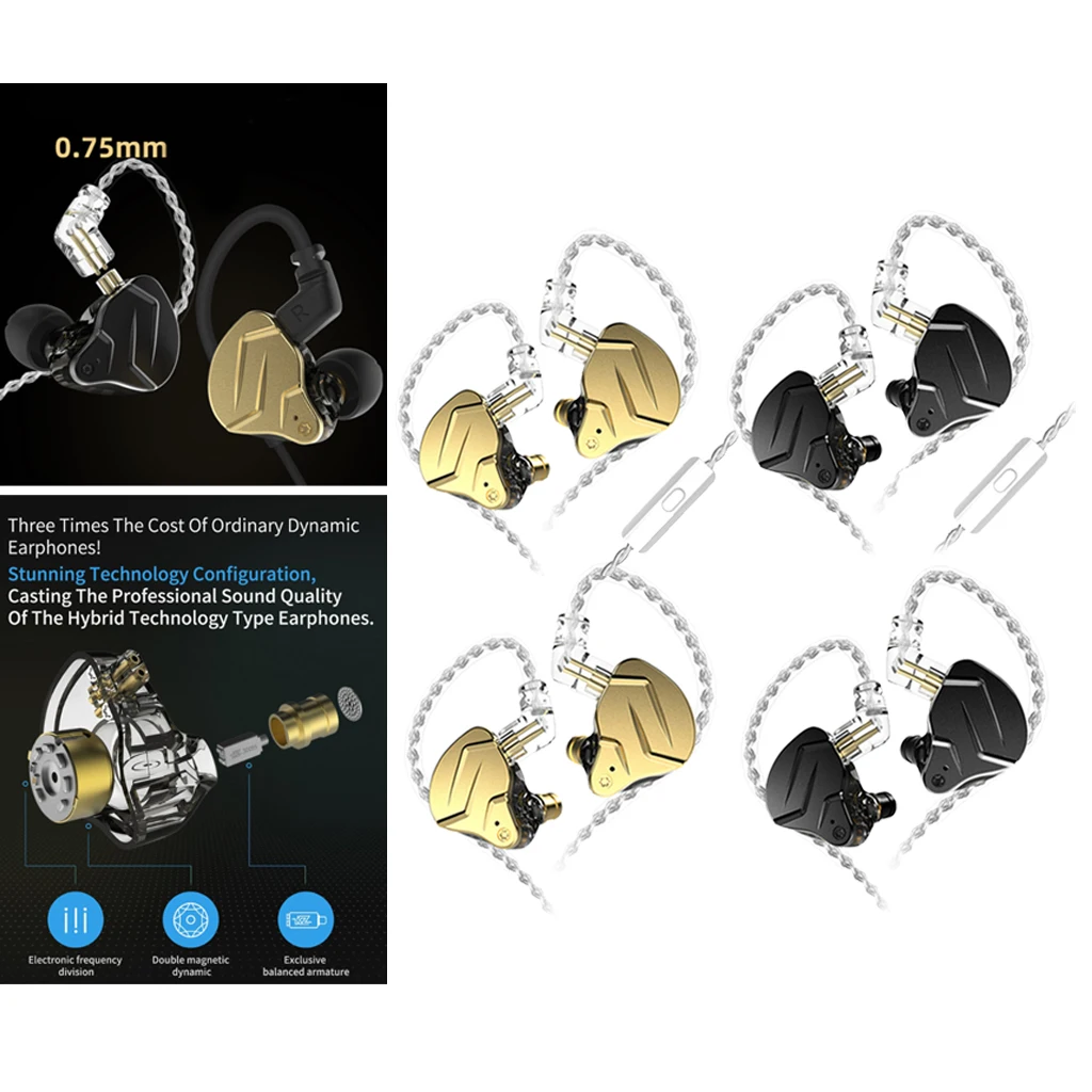 

ZSN 1BA+1DD Dual Driver Hybrid Earbuds HiFi Stereo Comfortable Earphone Headphone