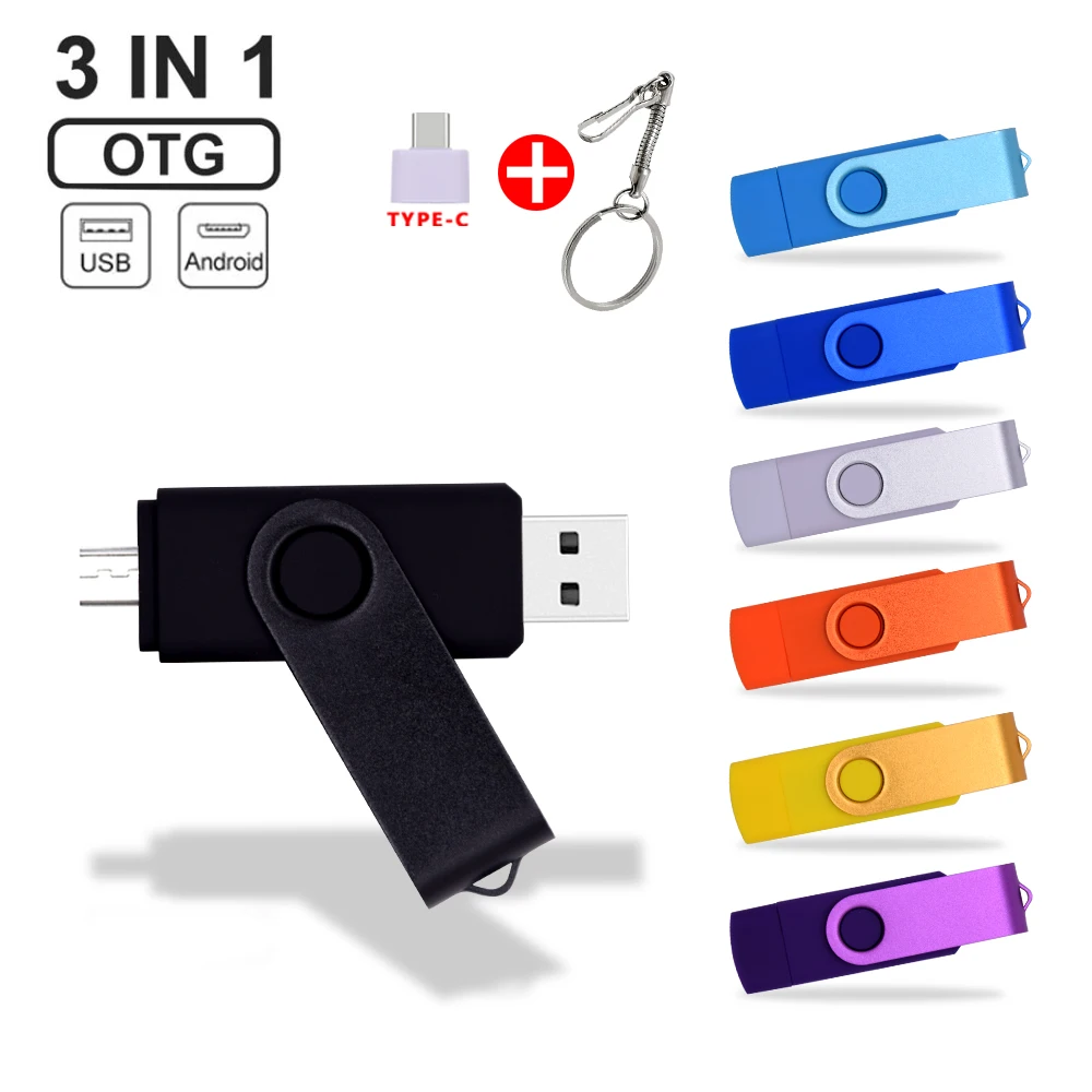 

USB-флеш-накопитель OTG + type c с логотипом на заказ, 2,0, 256 ГБ, 3 в 1, usb-накопитель, 64 ГБ, флешка, 32 ГБ, U-диск в подарок (10 шт. бесплатного логотипа)