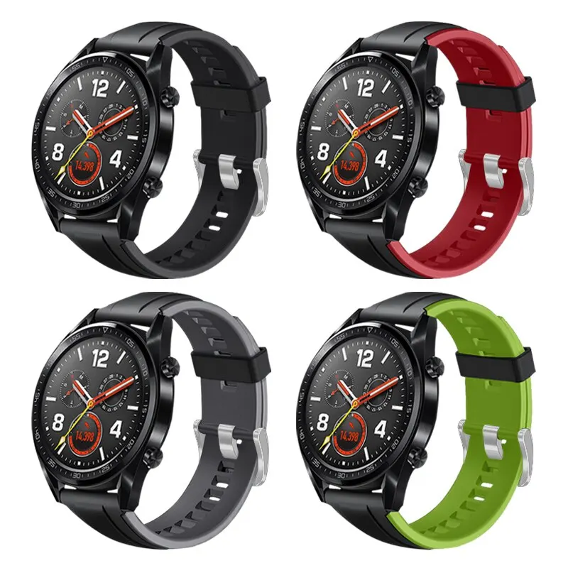 22mm watch strap for samsung galaxy watch 3 4546mm gear s3 frontier silicone correa amazfit pace bracelet huawei gt 2 2e band free global shipping