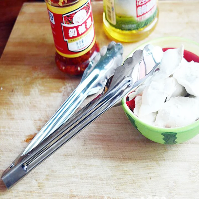 1 шт. 22 см металлические щипцы для барбекю зажим выпечки хлеба замок дизайн ручка