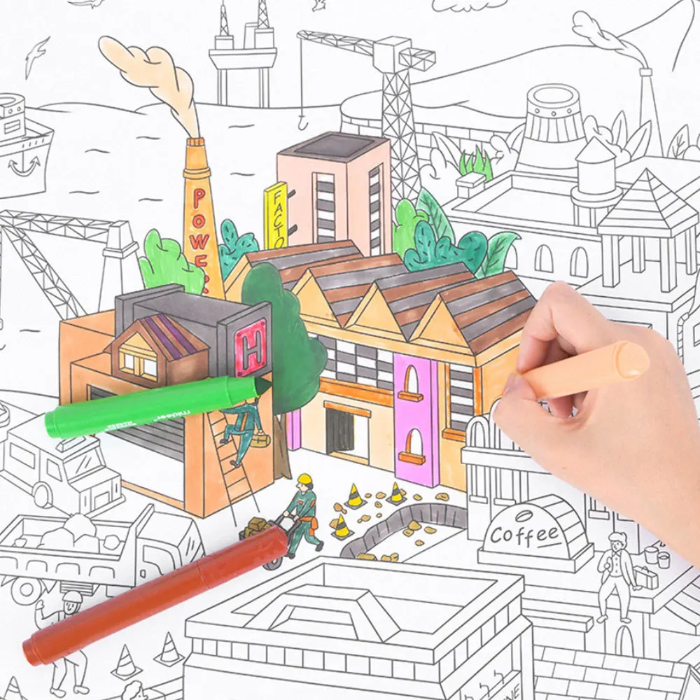 10 м большой постер для раскрашивания Дети Супер Художник Рисование бумага