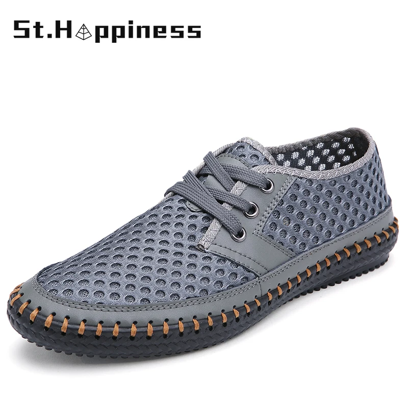 

2021 New Summer Men's Mesh Casual Shoes Fashion Loafers Lightweight Driving Shoess Outdoor Non-slip Walking Shoes Big Size 48