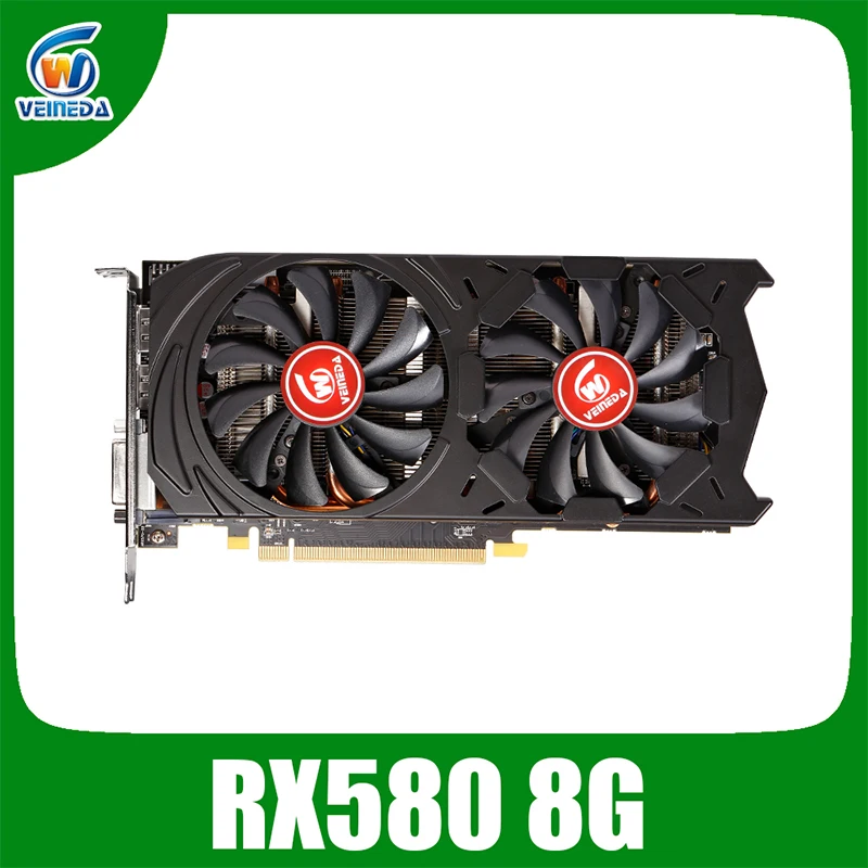 Видеокарта Veineda RX 580 8GB 256Bit GDDR5 1180/7800MHz видеокарта ПК игровая для nVIDIA Geforce Games rx