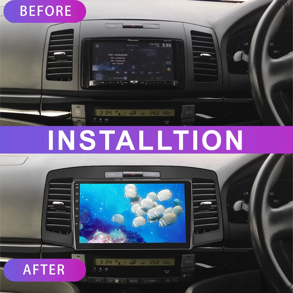Podofo For Toyota Allion 2001-2007 Car Radio Stereo Multimedia Video Player Navigation GPS Android No 2din 2 din dvd Autoradio | Автомобили